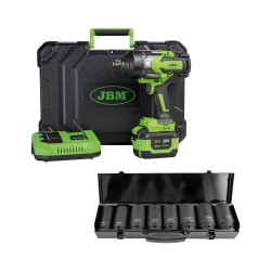 60048C CLÉ À CHOCS SANS FIL BRUSHLESS 3/4\" 1300NM + 52347 JEU DE 8 DOUILLES À CHOC 6 PANS 3/4\"