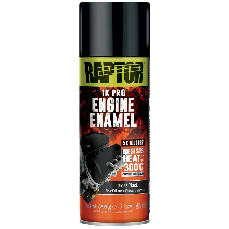 Gamme peinture haute température céramique pour moteur 300°  NOIR BRILLANT