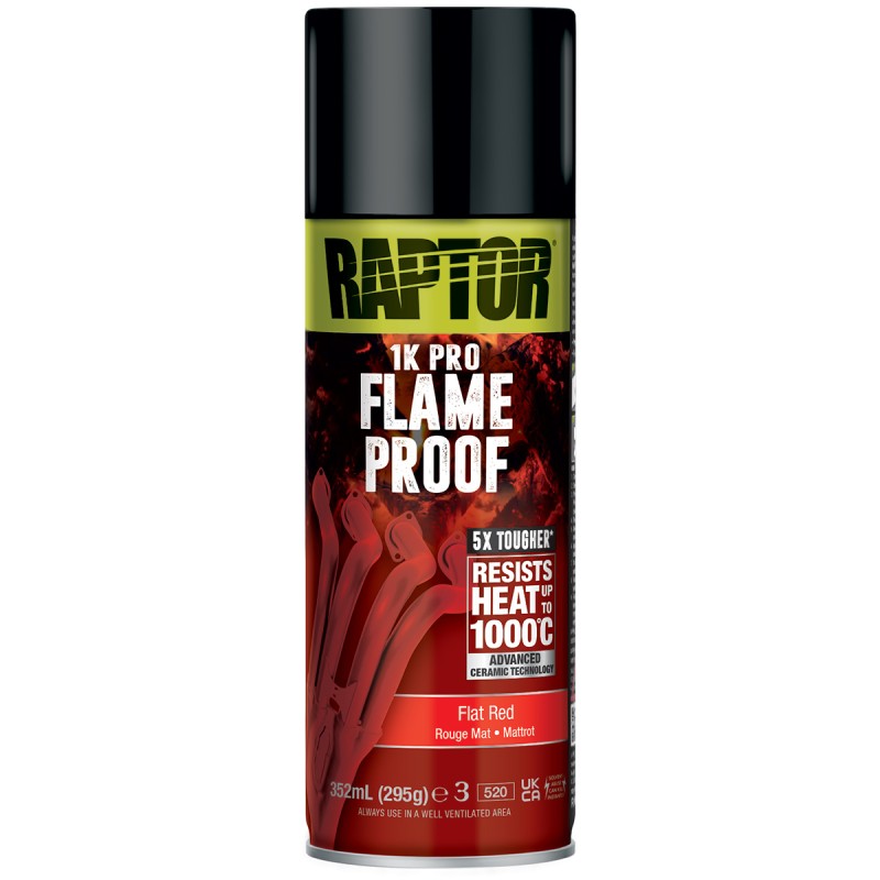 Gamme peinture haute température ignifuge pour turbo, échappement 1000° ROUGE MAT