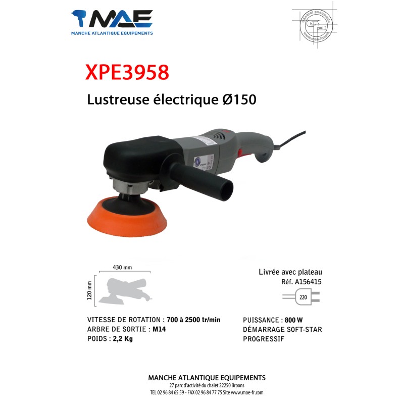 Lustreuse electrique ø150