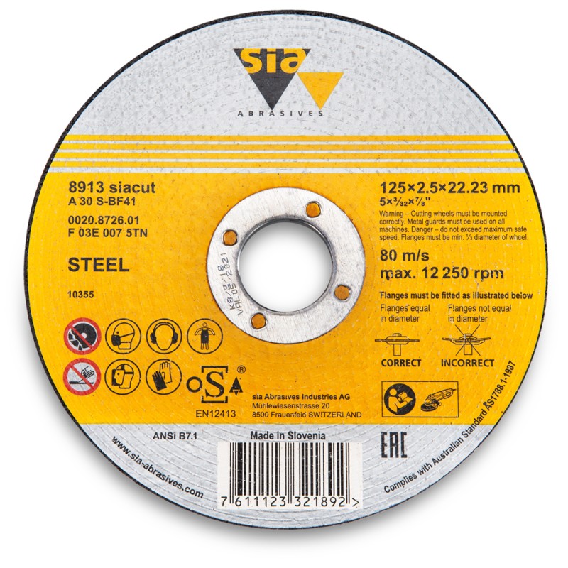 Disque à Tronçonner 8913 Ø125x1mm