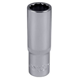 DOUILLE 1/2\" 12 PANS 75MM LONG, 18MM, CHROME