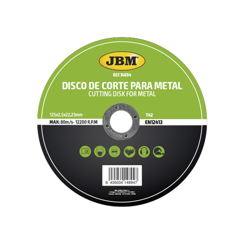 DISQUE DE COUPE T42 POUR MÉTAL, 125 X 2.5 MM