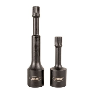 JEU DE DOUILLES À IMPACT 1/2\" POUR VIS SPLINE (XZN) M12, 2 PIÈCES