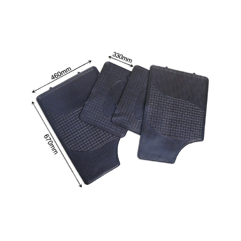 JEU DE 4 TAPIS EN CAOUCHOUC UNIVERSELLE ET REVERSIBLE