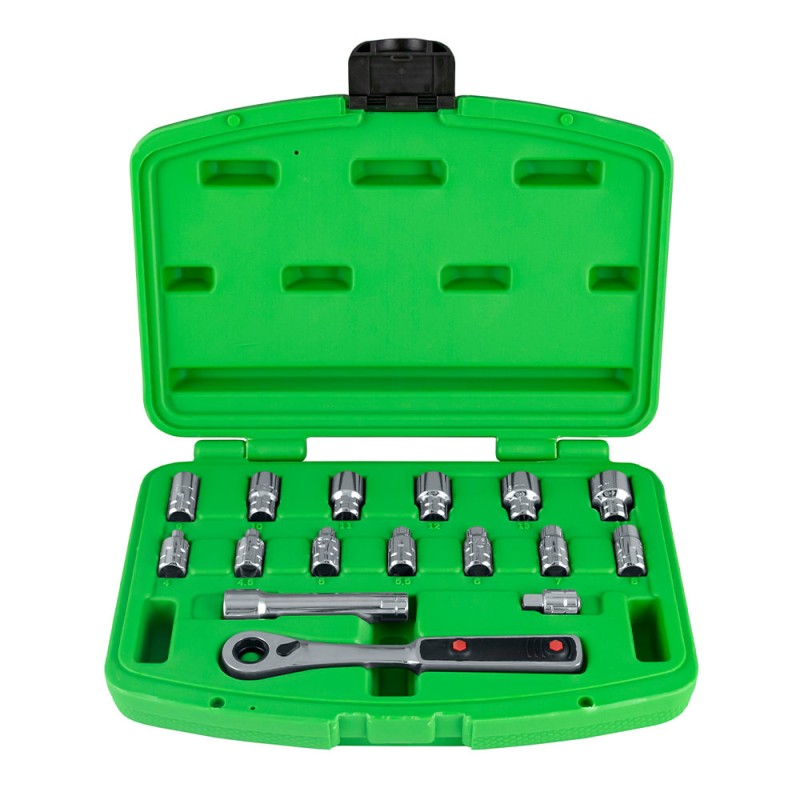 KIT D\'OUTILS DE PASSAGE DE 16 PIÈCES CHROMÉE