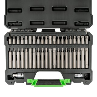 COFFRET DE 42 EMBOUTS DE VISSAGE TORX, 12 ET 6 PANS