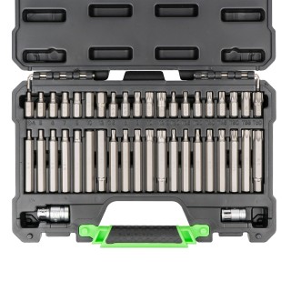 COFFRET DE 42 EMBOUTS DE VISSAGE (INVIOLABLE) TORX, 12 ET 6 PANS