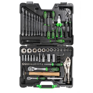 COFFRET D\'OUTILS DE 72 PIÈCES AVEC DOUILLES HEXAGONALES ZINGUÉES