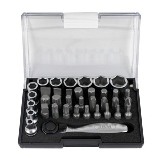 COFFRET DE 37 PIÈCES AVEC CLIQUET MINI DE 1/4\"