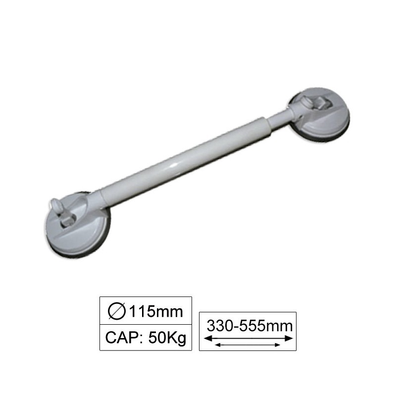 VENTOUSE TELESCOPIQUE 2 TÊTES EXTENSIBLE 330-555MM