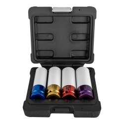 JEU DE 4 DOUILLES À CHOC DE 1/2\" SPÉCIALES EXTRACTION DE ROUES