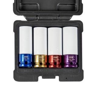 JEU DE 4 DOUILLES À CHOC DE 1/2\" SPÉCIALES EXTRACTION DE ROUES