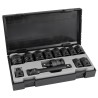 JEU DE13 DOUILLES A CHOC DE 1/2\" 6 PANS + REDUCTEUR