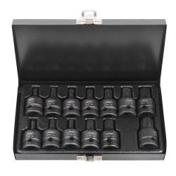 JEU DE 13 DOUILLES À CHOC DE 1/2\" 6 PANS ET TORX