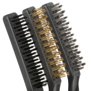 JEU DE 3 BROSSES MÉTALLIQUES