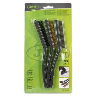 JEU DE 3 BROSSES MÉTALLIQUES