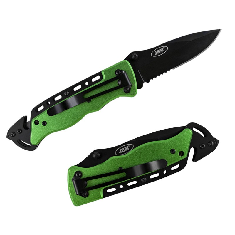 COUTEAU AVEC SYSTÈME COUPE-CEINTURE ET POINTE CASSE VITRE