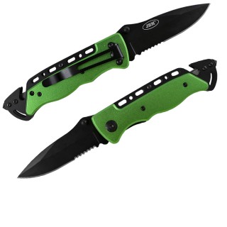 COUTEAU AVEC SYSTÈME COUPE-CEINTURE ET POINTE CASSE VITRE