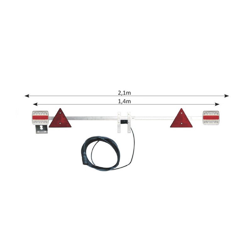 RAMPE D\'ECLAIRAGE TELESCOPIQUE DE 1,4 A 2,1M - LED