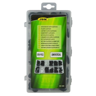 ÉTUI DE CLIPS EN PLASTIQUE UNIVERSEL 128 PCS