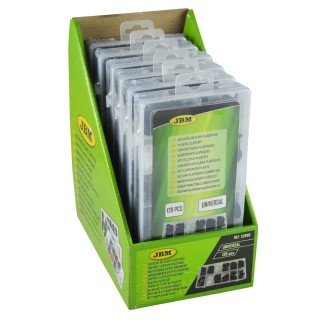 ÉTUI DE CLIPS EN PLASTIQUE UNIVERSEL 128 PCS