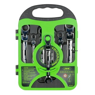 JEU DE 7 CLÉS MIXTES A CLIQUET ARTICULÉES