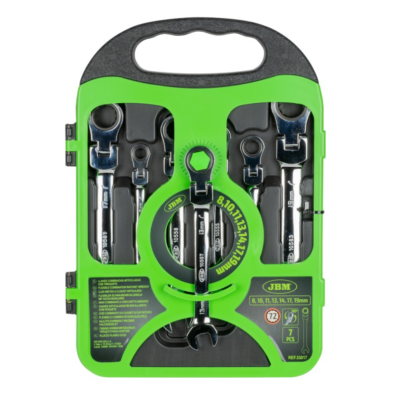 JEU DE 7 CLÉS MIXTES A CLIQUET ARTICULÉES