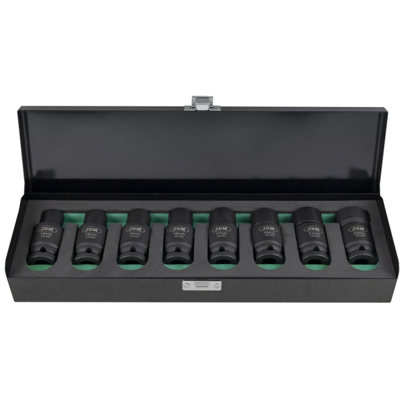 JEU DE 8 DOUILLES À CHOC HEX. AVEC DOUBLE POSITION (FIXE/ARTICULÉ)