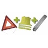 KIT DE SÉCURITÉ + POCHETTE MINIE GRIS + GILET FLUO + TRIANGLE DE PRESIGNALITSATION