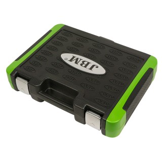 CAISSE À OUTILS 60 PIÈCES DOUILLES CANNELÉES 1/2\" ET 1/4\" CHROMÉES