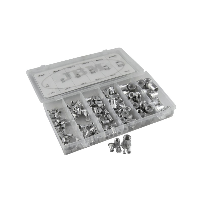 ÉTUI DE RIVETS INSERTS ALUMINIUM 150 PIÈCES