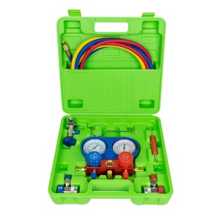 KIT DE VÉRIFICATION, REMPLISSAGE ET VIDANGE POUR SYSTÈMES DE CLIMATISATION - COMPATIBLE AVEC R134A