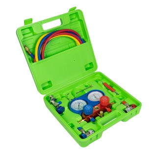 KIT DE VÉRIFICATION, REMPLISSAGE ET VIDANGE POUR SYSTÈMES DE CLIMATISATION - COMPATIBLE AVEC R134A