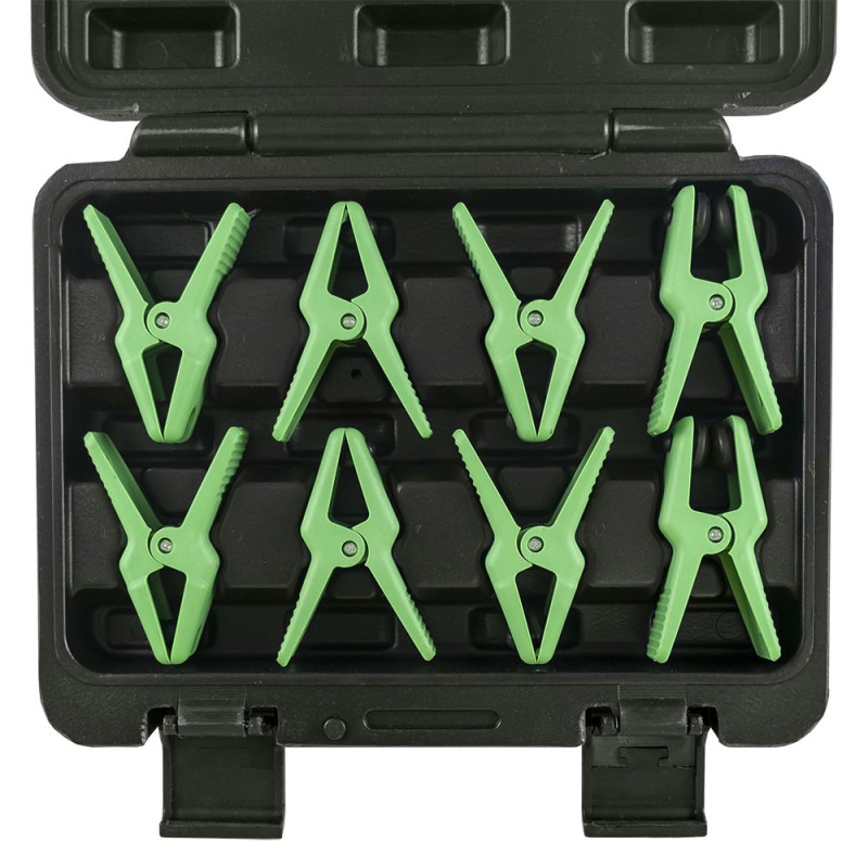 JEU DE 8 PINCES PLATES AVEC LE FIXATEUR POUR LES TUYAUX FLEXIBLES