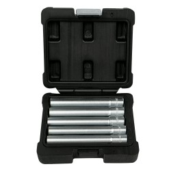 COFFRET DE DOUILLES 5 PIÈCES DE TÊTES HEXAGONALES ALLONGÉES 3/8\"