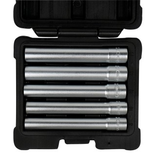 COFFRET DE DOUILLES 5 PIÈCES DE TÊTES HEXAGONALES ALLONGÉES 3/8\"