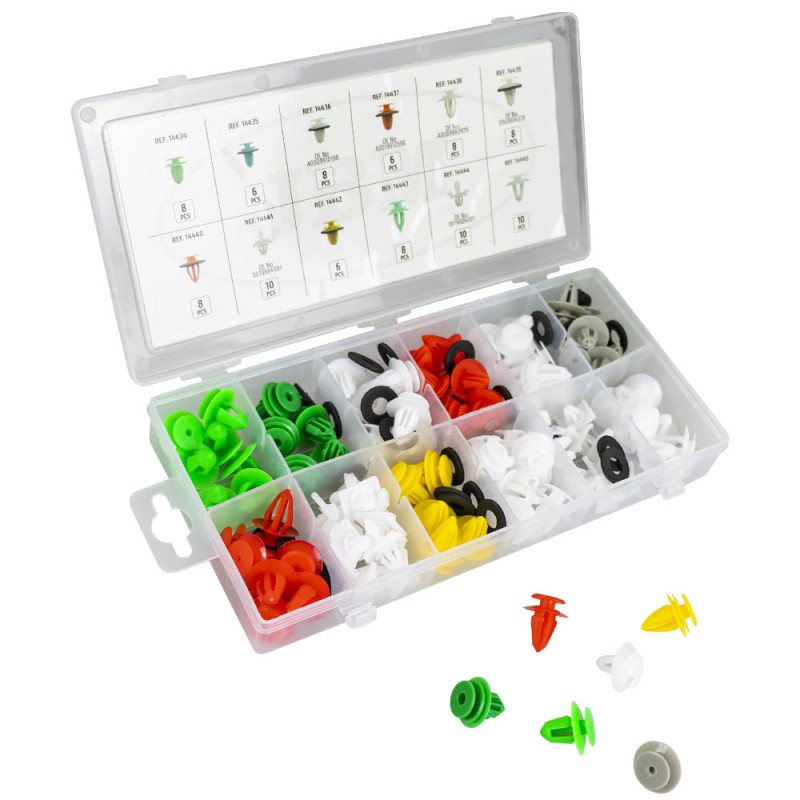 ÉTUI DE CLIPS EN PLASTIQUE POUR PANNEAUX DE PORTE/MOLDINGS MERCEDES-BENZ 96 PCS