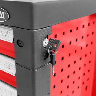 SERVANTE DE 7 TIRORS SANS OUTILS - ROUGE